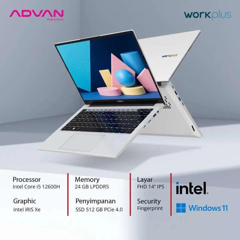 Advan WORKPLUS Intel Core i5 1235U 16GB 512GB Windows 11 Laptop
